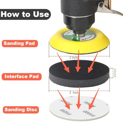 3 Inch Interface Pad: 9 Pack Hook & Loop Foam Sanding Discs Backing Pads Replacement for Mini RO Sander Detail Sanding,Soft Density Sponge Round Cushion Buffer - style: 3" No-Hole Interface Pad