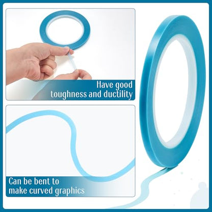 Nezyo 6 Pcs Vinyl Pinstripe Tape Auto,Blue,1/16, 1/8,1/5,1/4,1/2, 3/4 Inch - color: Blue, size: 1/16, 1/8,1/5,1/4,1/2, 3/4 Inch