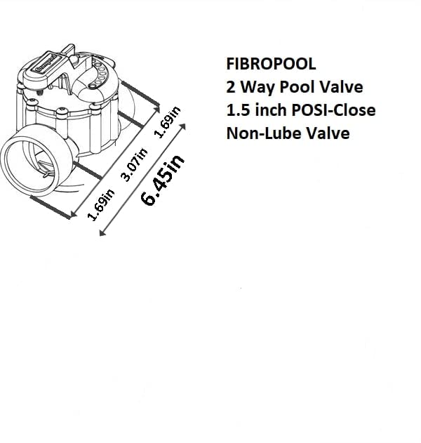 FibroPool 2-Way Pool Diverter Valve - Positive Shut-Off - 1.5 in - CPVC - size: 1.5 inches