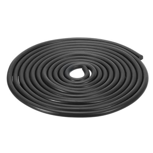 uxcell Nitrile Rubber Round Seal Strip, 6mm(15/64") Diameter 3 Meters (9.84Ft) Long Hard Solid Rubber Weather Stripping for DIY Gasket, Industrial Equipment, and Furniture - size: 6mmx3m