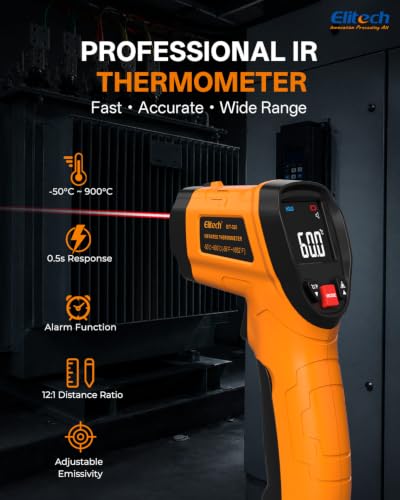 Elitech DIT‑520 Laser Temperature Gun 1652°F, 900°C Infraed Thermometer - color: -50 to 900°C