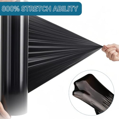 Black Plastic Shrink Wrap Roll 18 Inch 1500 Feet, Stretch Wrap 4 Pack - size: Black 18in 4roll