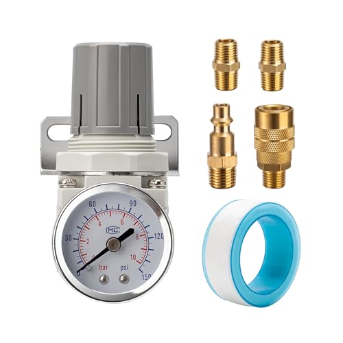 Mini Air Pressure Regulator 1/4" NPT, 0-150 PSI, Compact & Lightweight for Small Air Compressors, Nail Guns & DIY Projects - size: 1/4"NPT/AR2000-02