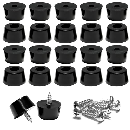 20 Pcs Rubber Feet for Cutting Board with Stainless Screws - size: 1" W X 1/2" H