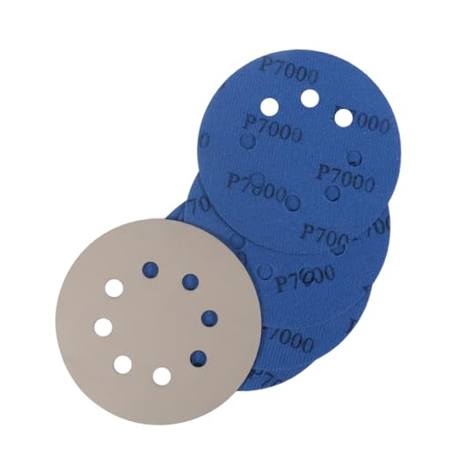 20 Pcs 5 Inch 8 Hole 7000 Grit Wet and Dry Sanding Discs, Round Hook and Loop Disc Sandpaper for Random Orbital Sanders - style: 7000 Grit