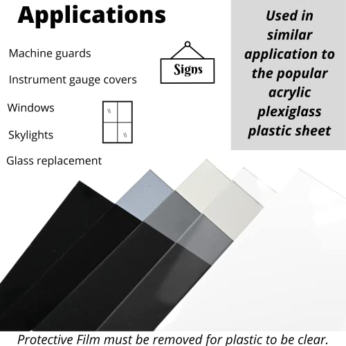 BuyPlastic Polycarbonate Plastic Sheet - 7130 Gray, 1/4" x 12" x 48" - Grey Tinted Transparent Glass Replacement, UV, Weather, and Impact Resistant - size: 1/4" x 12" x 48", style: 7130 Gray