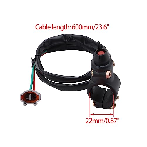 WOOSTAR 7/8" 22mm Handlebar 2 Wire Tether Kill Switch Assembly Replacement for 50cc 70cc 90cc 110cc 125cc 150cc ATV 4 Wheeler Quad - color: 051