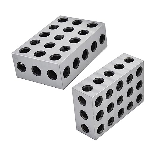 2-4-6 Blocks Matched Pair with 23 Holes Precision Machinist Milling Accuracy 0.0003In (2-Pack)