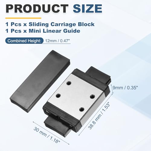uxcell MGW9C Linear Bearing Sliding Carriage Block with Mini Guide