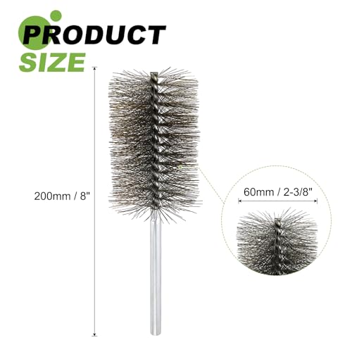 HARFINGTON 4pcs Wire Bore Brush Set 8 Inch Length 2.4 Inch Shank Stainless Steel Bristles Cleaning Brush for Clean Car Part Tube Kitchen Garage - size: 8 x 2.4 Inch