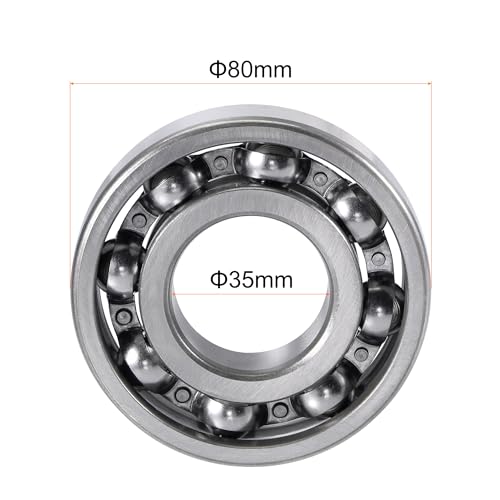 uxcell 6307 Deep Groove Ball Bearings 35mm Bore 80mm OD 21mm Thick C3 Clearance Open Type Chrome Steel - size: 35x80x21mm