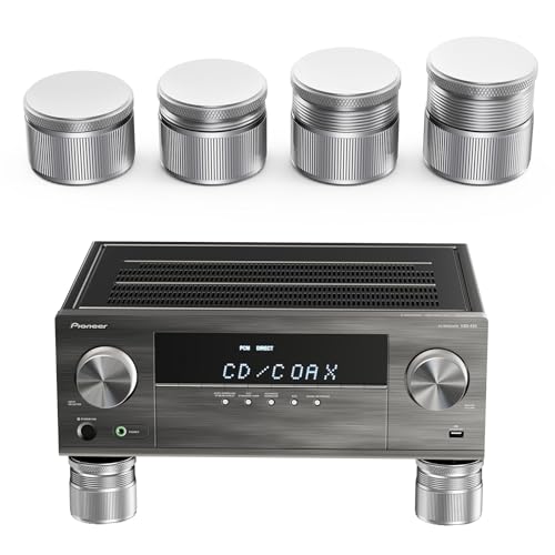 Height Adjustable Speaker Feet, Leveling Feet, 4 Pack Silver - color: Silver