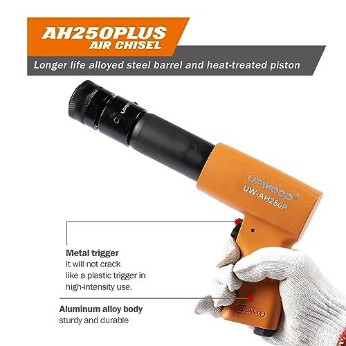 UW-AH250P Long Barrel Air Hammer Kit with Quick Change Retainer and 4 Chisels, 3-5/8 Inch Stroke, 2200 BPM, Light weight (AH250P - Long Barrel) - style: UW-AH250P Long Barrel
