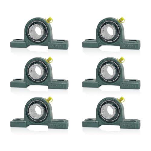 6Pcs UCP201-8 Pillow Block Bearing with 1/2" Bore Mounted Pillow Block Bearings Chrome Steel Bearings Self-Alignment - size: UCP201-8-6pcs