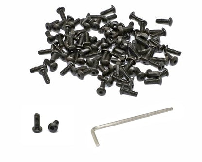 iexcell 100 Pcs #4-40 x 5/16" Alloy Steel 10.9 Grade Hex Socket Button Head Cap Screws Bolts Kit, Black Oxide Finish - size: #4-40 x 5/16"