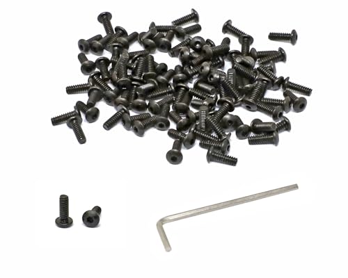 iexcell 100 Pcs #4-40 x 5/16" Alloy Steel 10.9 Grade Hex Socket Button Head Cap Screws Bolts Kit, Black Oxide Finish - size: #4-40 x 5/16"