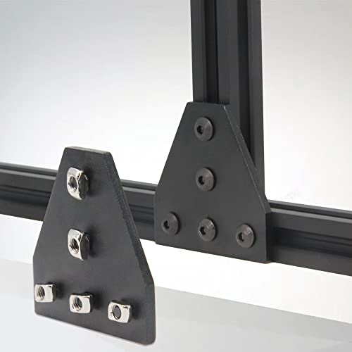 2020 Corner Bracket Plate T Shape 5 Hole 90 Degree Outside Joining Plate with M5x8mm Screws and T-Nuts for 20 x 20mm Series Aluminum Extrusion Profile,8pcs/Pack (Black-2020 T Shape) - style: Black-2020 T Shape