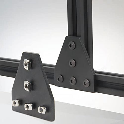 2020 Corner Bracket Plate T Shape 5 Hole 90 Degree Outside Joining Plate with M5x8mm Screws and T-Nuts for 20 x 20mm Series Aluminum Extrusion Profile,8pcs/Pack (Black-2020 T Shape) - style: Black-2020 T Shape