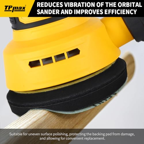 TPmax 6 Inch 49 Hole Sanding Interface Pads Hook & Loop Foam Pads for Orbital Sander Woodworking 5 Pack - size: 49 Hole