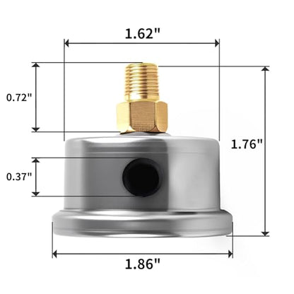 Universal 0-15psi Fuel Pressure Gauge 1/8" NPT Oil Press Gauge with 3/8" Barb Inline Fuel Pressure Gauge Fitting Adapter - size: 0-15Psi