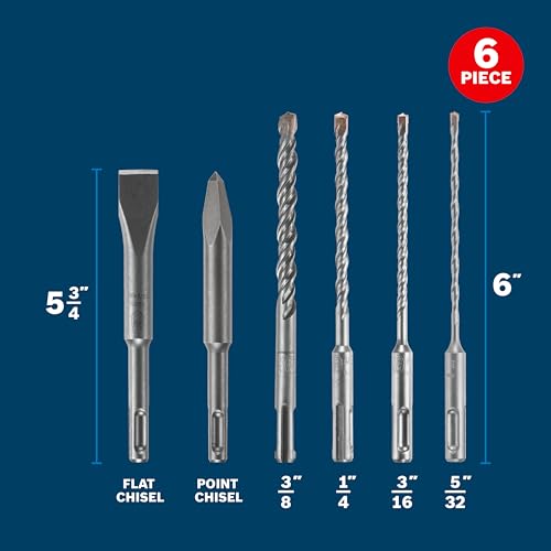 BOSCH HCST006 SDS-Plus Bulldog Rotary Hammer Bits - style: 6pc