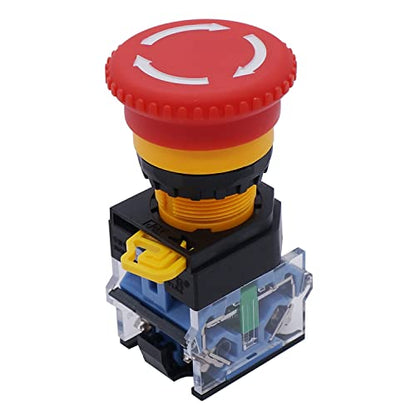 TWTADE/Red Green Momentary Switch, Red Mushroom Emergency Stop Latching Push Button Switch,3 Positions 2NO Latching Select Selector Switch Station Box hz-11ZS-20X-GR - color: White 4 style switch with Box(Select), size: 1NO 1NC