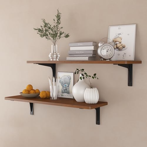 NEODROP 16 Inch Heavy Duty Shelf Brackets, Premium Metal Wall Bracket for Mantel, Countertop Support, Garage Storage Shelves | High Strength Corner Brace | 4-Pack Floating Shelf Hardware - size: 16 Inch, style: 4 Pack
