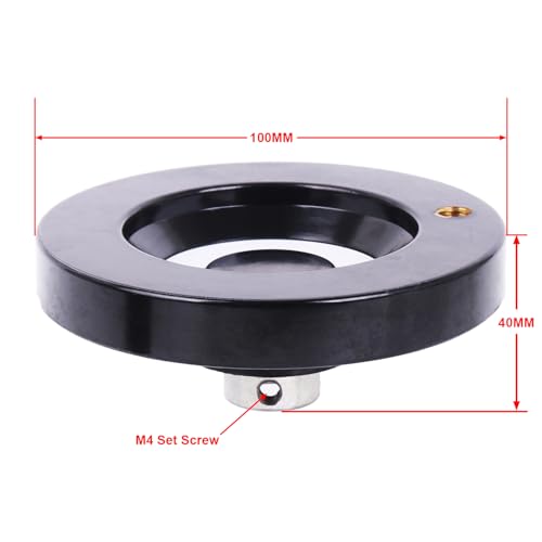 Solid Dished Hand Wheel | 100mm Wheel Diameter | 10mm Mounting Hole - size: Setscrew Style -100MM OD x 10MM Hole