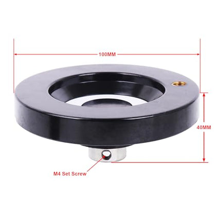 Solid Dished Hand Wheel | 100mm Wheel Diameter | 10mm Mounting Hole - size: Setscrew Style -100MM OD x 10MM Hole