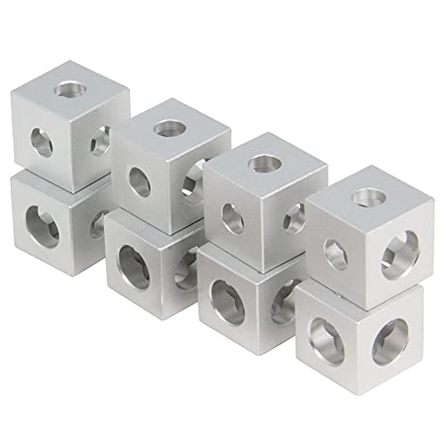 8PCS Silver Corner Bracket Cube (20x20x20mm) for 6mm Slot Aluminum Extrusion Profile 2020 Series (Cube Corner-Silver-8PCS) - style: Cube Corner-Silver-8PCS