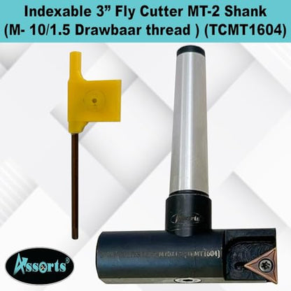 New Balanced Design 3″ Indexable Fly Cutter with MT-2 Shank (M-10/1.5 Drawbar Thread), Single Insert Face Milling Cutter, TCMT1604 Insert, Torx Screw & Star Key Included - size: 3" Fly Cutter MT-2(M10/15)