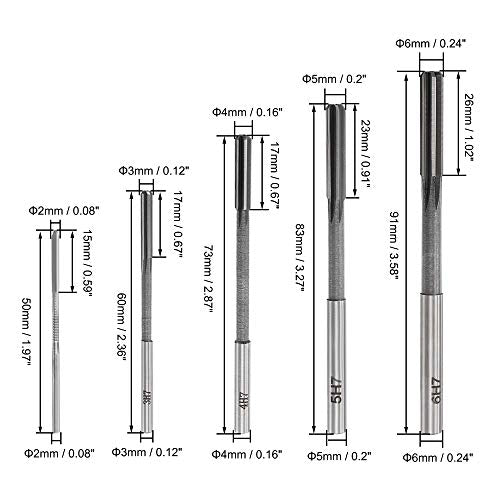 uxcell Chucking Reamer Set Lathe Machine Reamer Straight Flute Milling Cutter High Speed Steel H7 Tolerance (2mm 3mm 4mm 5mm 6mm 7mm 8mm 9mm 10mm) 9pcs - style: H7