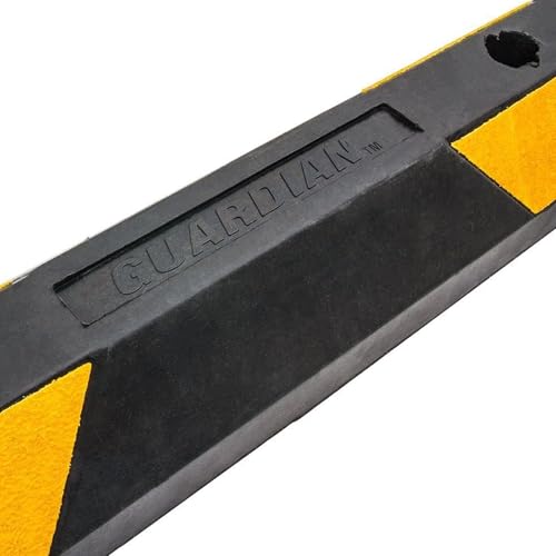 Guardian Rubber Parking Stopper Curb, Mounting Holes, Hi-Vis Yellow, 6 Ft - size: 6 Foot