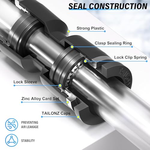 TAILONZ PNEUMATIC 1/4 Inch OD 1/8 Inch NPT Push to Connect Fitting NPT Thread Air Hose Fittings Connection accessory kit（Pack of 13） - size: 1/4"OD 1/8"NPT