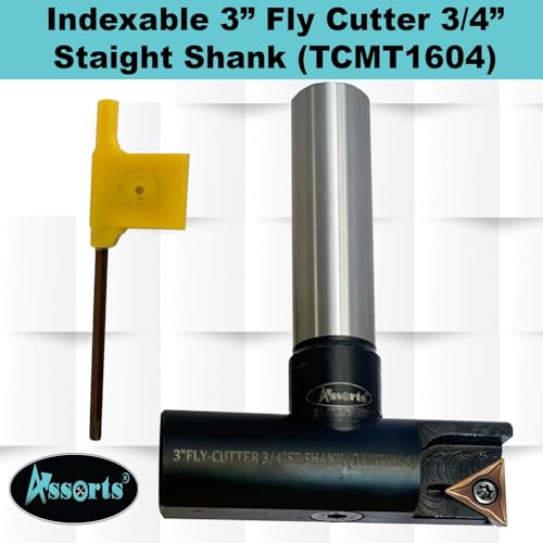 New Balanced Design 3″ Indexable Fly Cutter with 3/4″ Straight Shank, Single Insert Face Milling Cutter, TCMT1604 Insert, Torx Screw & Star Key Included - size: 3" Fly Cutter 3/4" Staight Shank