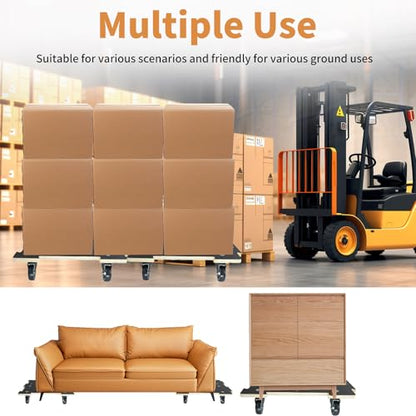 Hard Wood Mover Spliceable Dolly 550Lbs Capacity (2 Packs) 4 Wheels Heavy Duty Furniture Moving Connectable Design Dollier Upgraded Transport Roller - color: Spliceable Rectangular