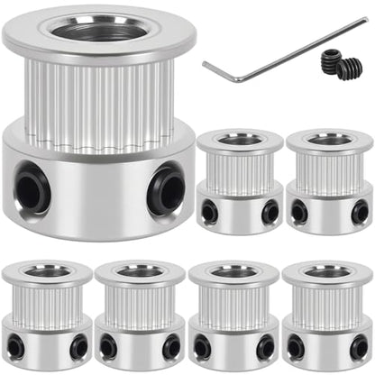6 Pack GT2 Timing Belt Pulley 20 Teeth,8mm bore,synchronous Pulley (6, 20T-B8-6) - size: 20T-B8-6