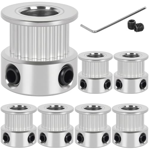 6 Pack GT2 Timing Belt Pulley 20 Teeth,8mm bore,synchronous Pulley (6, 20T-B8-6) - size: 20T-B8-6