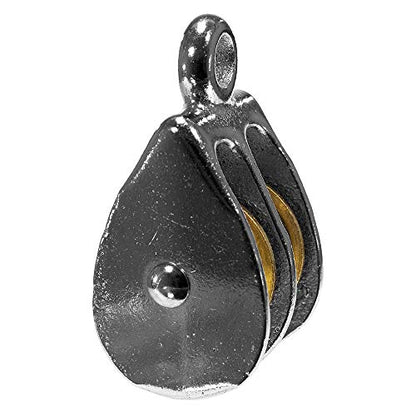 Rope and Cord | Double Rigid Eye Double Wheel Pulley 1-Pack | 2 Inches - size: 2" ( Rigid Eye Double ), style: 1-Pack