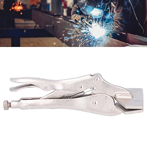Locking Plier with Flat Mouth, Adjustable Sheet Pliers for Metal Bending and Metal Break and Crimping - 55# Steel (8 Inch)