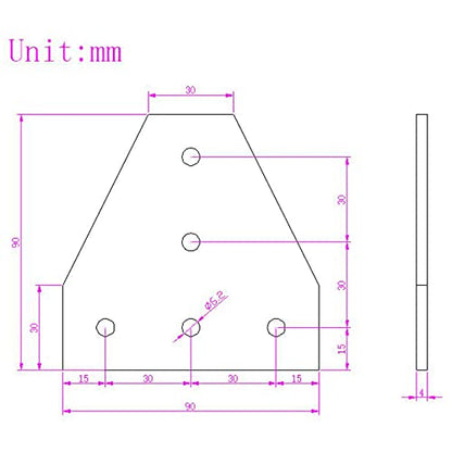 8PCS Corner Bracket Plate Outside Joining Plate for 3030 Series Aluminum Profile 3D Printer Frame (T-Silver-3030) - style: T-Silver-3030