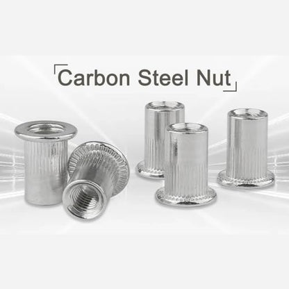 100Pcs M6 6 mm Aluminum Rivet Nuts, Blind Insert Nuts - size: M6