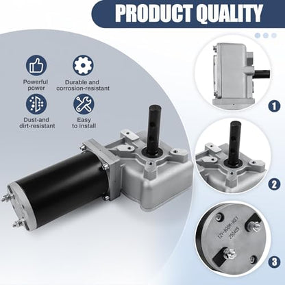 900W 90:1 1.2HP Electric Tarp Motor for Dump Trucks up to 28' Length, Universal Tipper Truck Canopy Motor for Dump Truck Tarp System with Chrome Housing Cover- 12V DC, 40RPM(+/-5RPM)- 5 Years Warranty - size: 900w 90:1