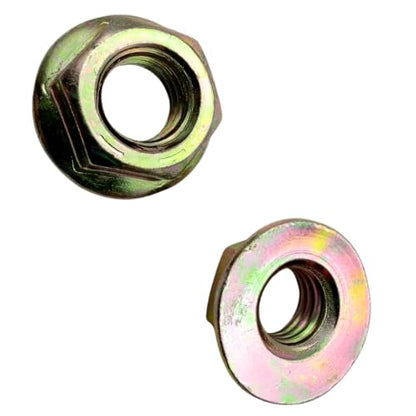 7/16"-14 Grade 8 Flange Nuts (20 Pack) – Heavy Duty Yellow Zinc Coarse Thread Fasteners with Built-in Washer Base, SAE J995 High Strength Steel - size: Flange Nut – 20 Pack