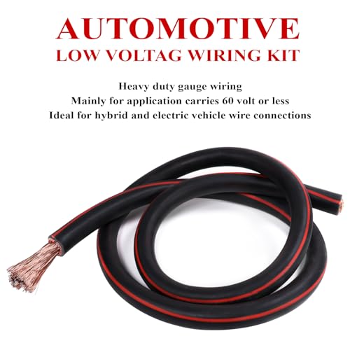 2 Gauge Battery Cable, 2 AWG CCA Wire 12 Feet Red - color: Red, size: 12 Feet Each w/o Cable Sleeve