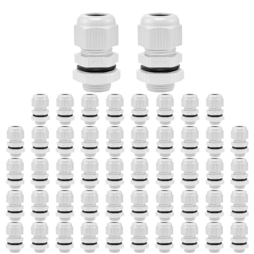 3/8 in. NPT Cable Glands, IP68, Nylon PA66, Gray, 50 Pack - color: Gray, size: 3/8"-50pcs