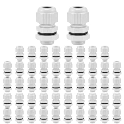 3/8 in. NPT Cable Glands, IP68, Nylon PA66, Gray, 50 Pack - color: Gray, size: 3/8"-50pcs
