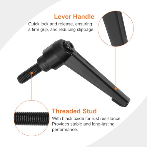 uxcell 2Pcs M8 x 20mm Adjustable Knobs Handle Male Thread Push Button Ratchet Quick Release Locking Rotating Bolt for Lathe Machinery, Black - size: M8 x 20mm