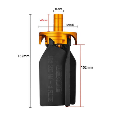 CNC Tools End Mill Machine Chip Removal Fan,Chip Cleaner For Aluminum, Copper,Steels, Wood Working High Power Removal Rate For Milling Cutter, 4 Flute,D16 Shank, Unfold Size 260mm 1pcs - size: D16-260MM 4F