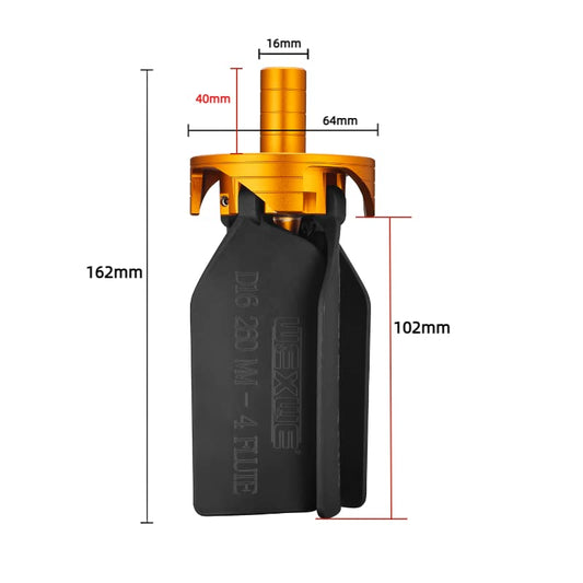 CNC Tools End Mill Machine Chip Removal Fan,Chip Cleaner For Aluminum, Copper,Steels, Wood Working High Power Removal Rate For Milling Cutter, 4 Flute,D16 Shank, Unfold Size 260mm 1pcs - size: D16-260MM 4F